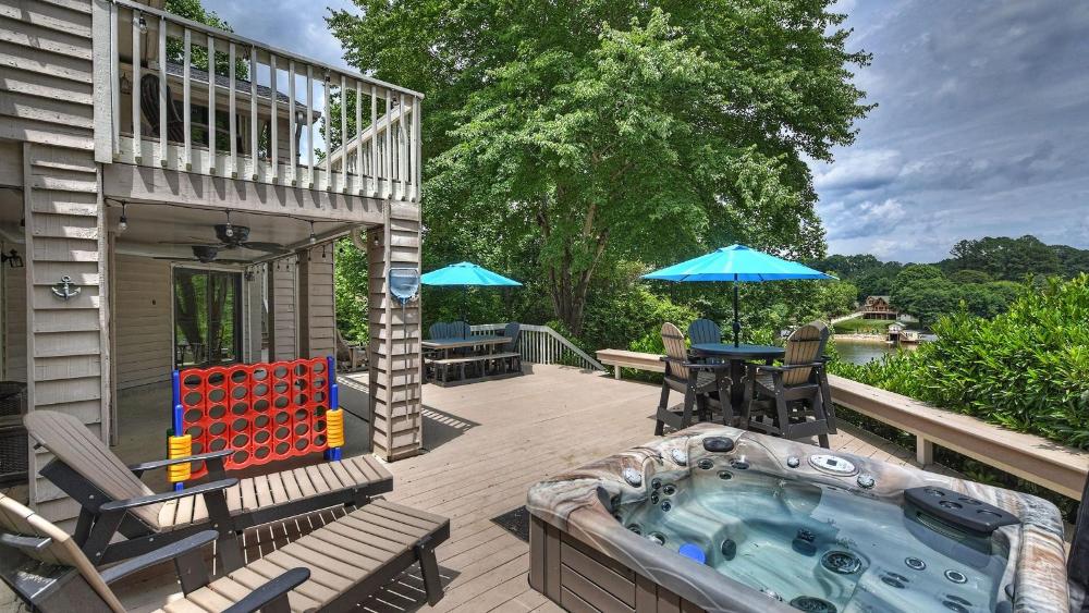 Lakefront w Private Dock Hot Tub Pontoon Rental Butler Bliss by AvantStay